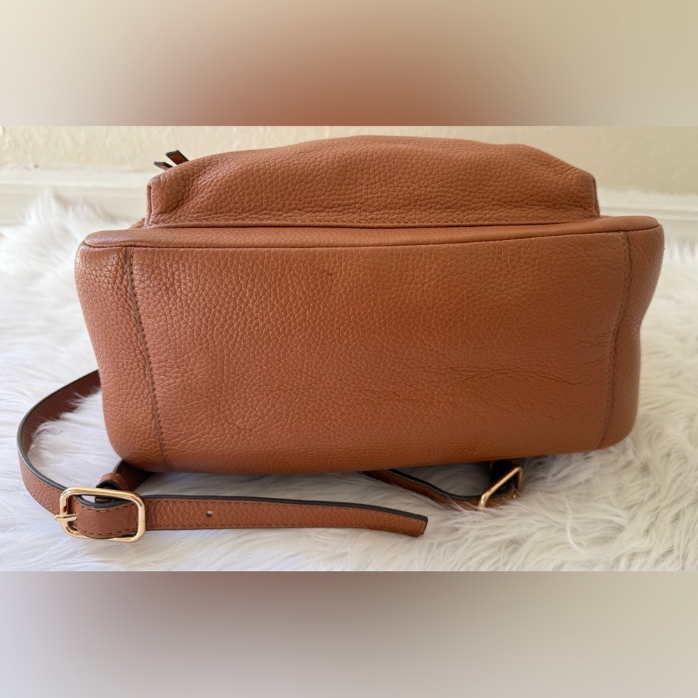 Tory Burch Large Thea Backpack Leather Brown with Gold zippers - Picture 7 of 15